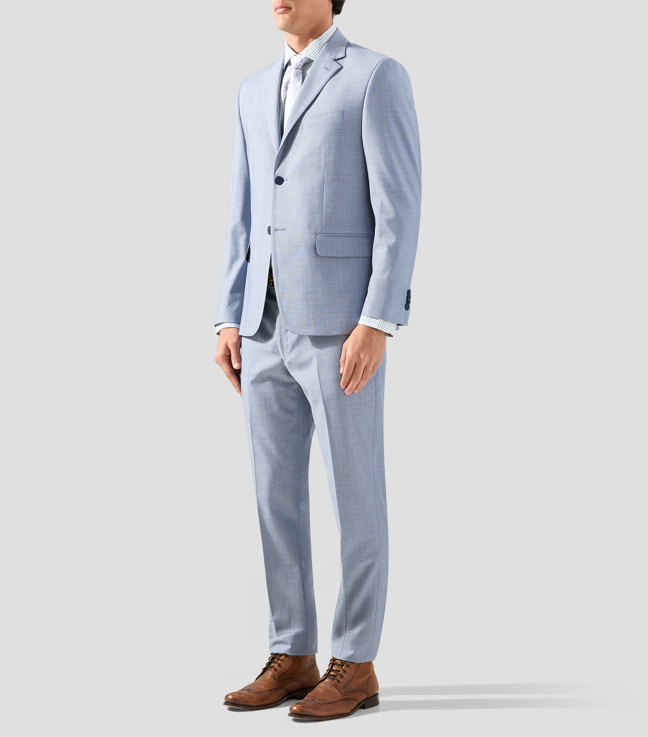 Traje Regular de cuadros Hombre